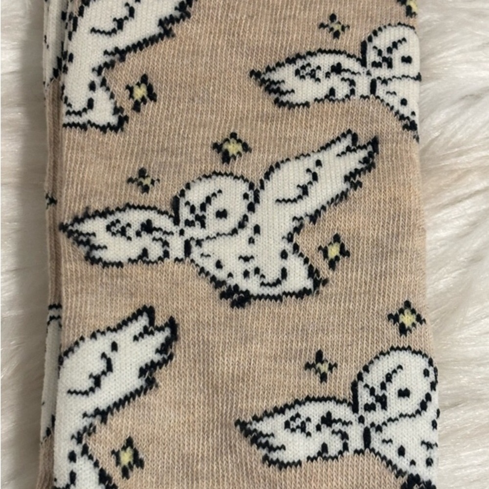 Harry Potter Hedwig Socks - Womens or Mens NEW Wizardry Owl Tan White Trouser - Picture 3 of 6